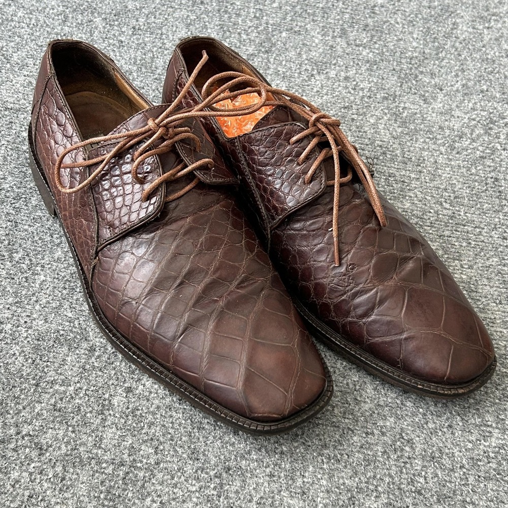 Belvedere Crocodile‎ Belly Split Toe Derby Dress Shoes Mens 10.5M Exotic